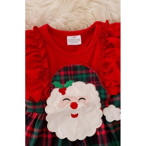 BRAND NEW WITH TAGS Santa Baby Plaid Ruffle Onesie - Picture 2 of 3